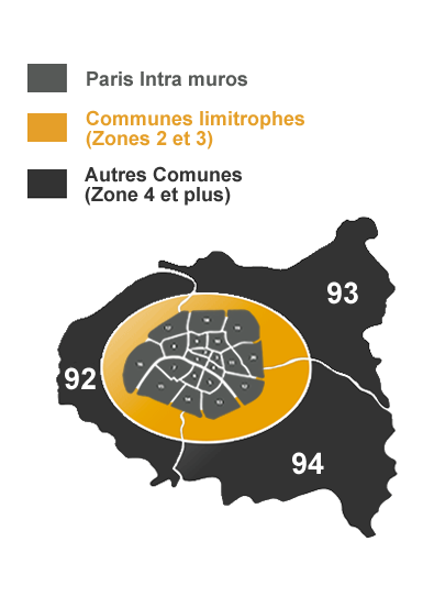 Carte des arrondissements de Paris intra-muros